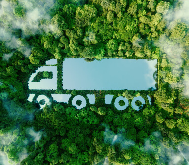 A view of truck symbol with green background