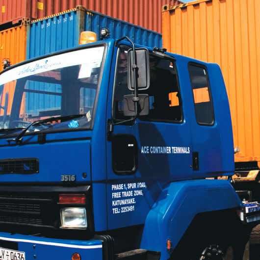 A container truck in the yard